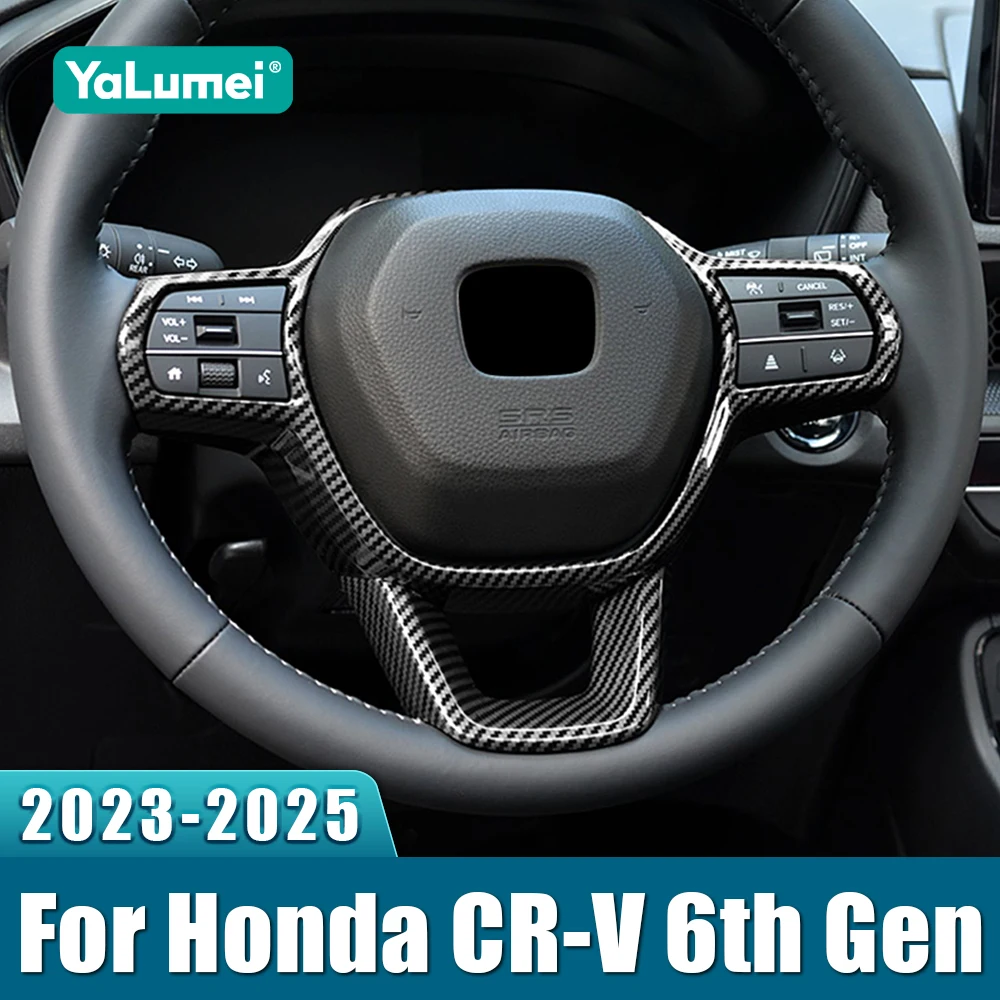 Autozubehör für Honda CR-V 6. Generation 2023 2024 2025 CRV Hybrid ABS Lenkrad Knopfpanel Paillettenabdeckung Rahmen Zieraufkleber