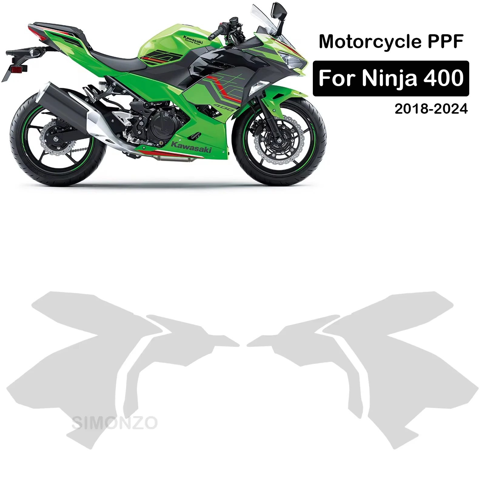 

Motorcycle PPF Fits NIJIA 400 For Kawasaki Ninja 400 TPU Special Real Fairing Protection Transparent Anti -Scratch Film 18-24