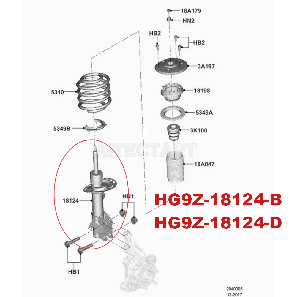 

Pair Front Electronic Suspension Shock Absorbers for Lincoln MKZ 2013-2020 HG9Z18124B HG9Z18124D Brand New