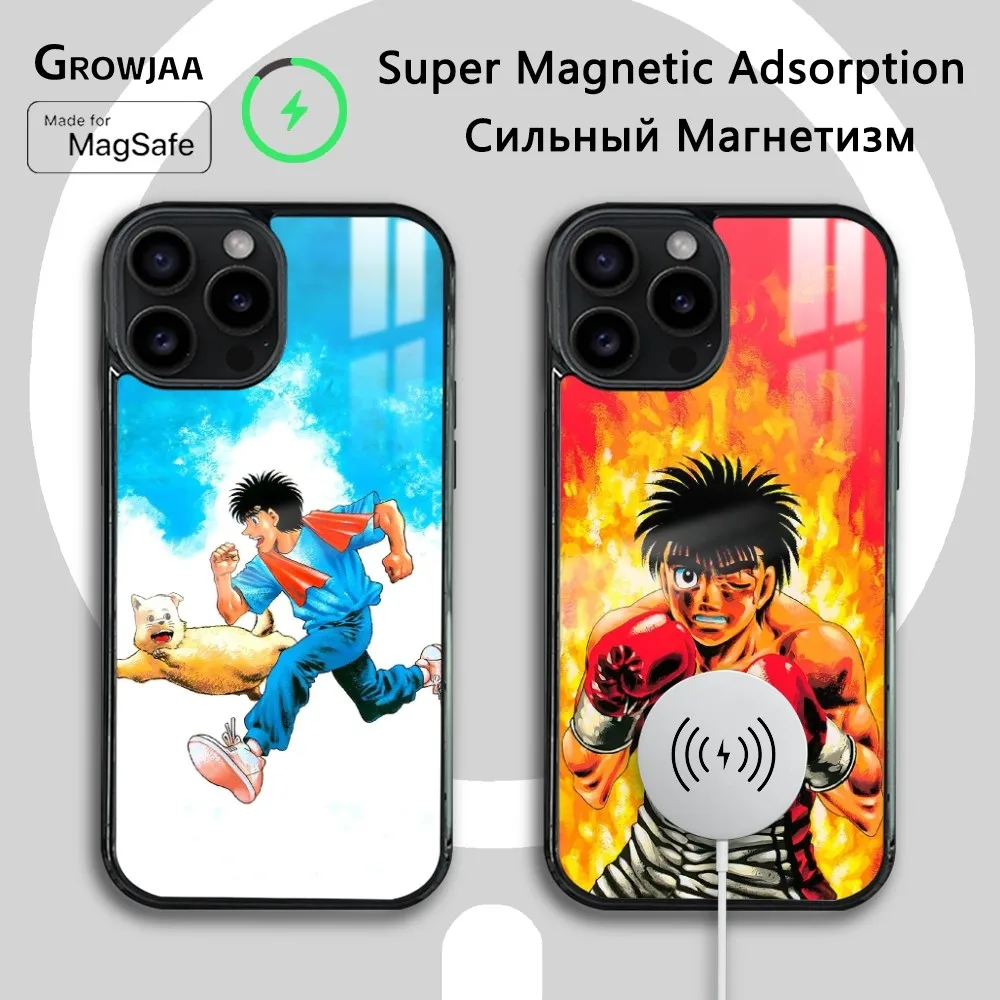 

H-Hajime No Ip-po Anime Phone Case For iPhone 16 15 14 13 12 11 Pro Max Plus Mini Magsafe Mirror Wireless Magnetic Cover