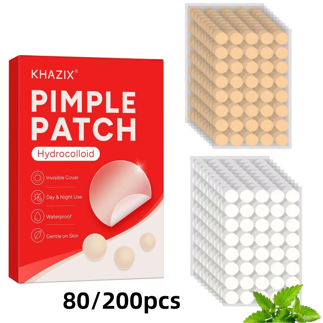 80/200pcs Hydrocolloid Acne Pimple Patch, Hydrocolloid Spot Stickers, Covering Zits and Defect, Nighttime Spot