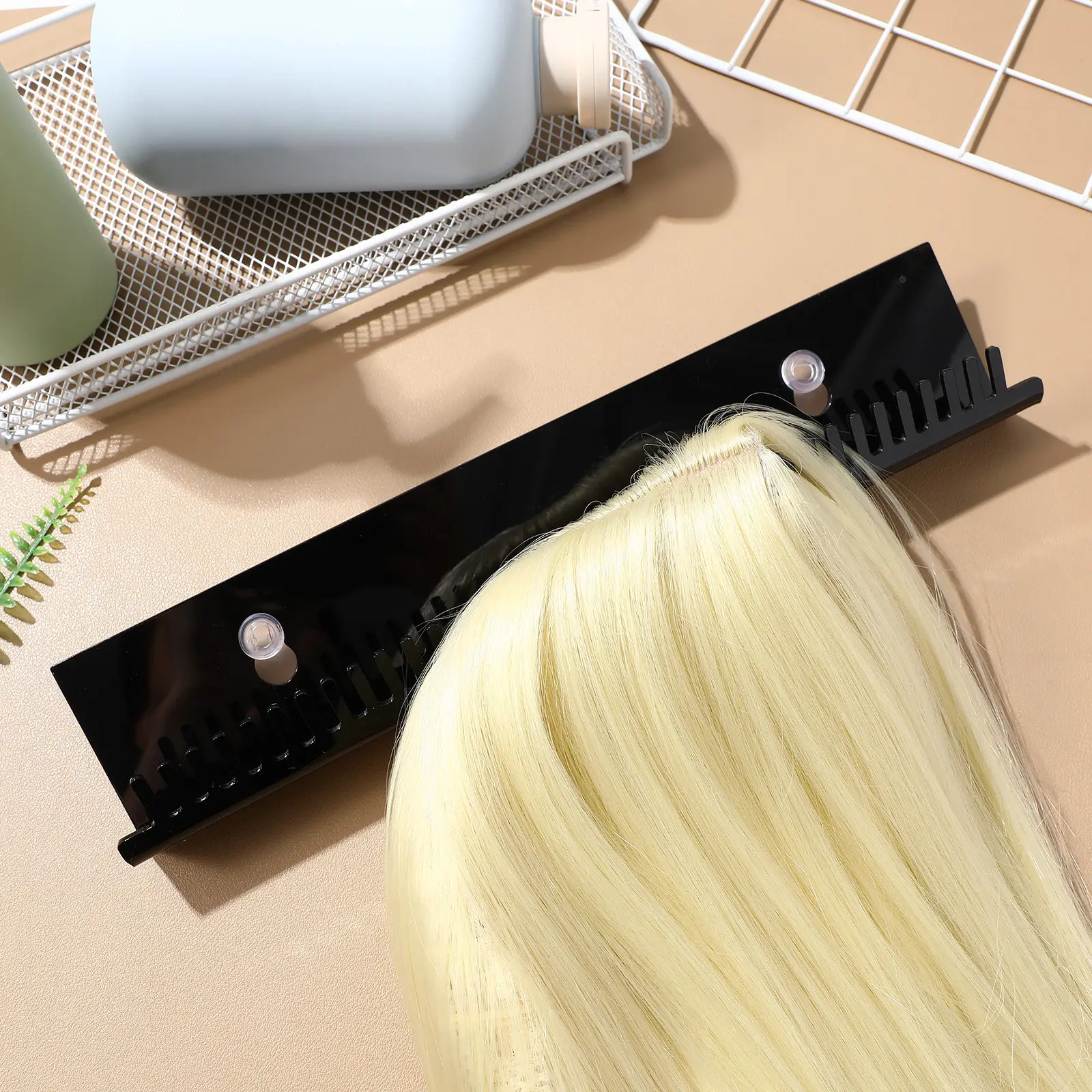 Acrylic Hair Extension Holder U Shaped Wall Mount Hanger Wig Braiding Hair Rack Styling Organizer