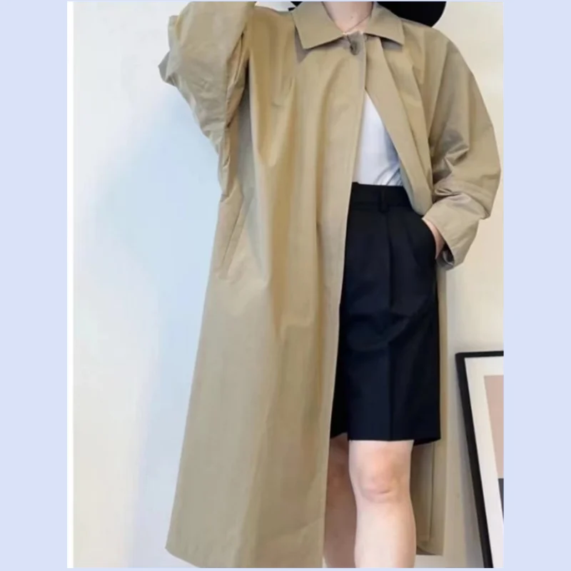 26 year new Nordic niche style bat lantern sleeve texture loose long windbreaker jacket