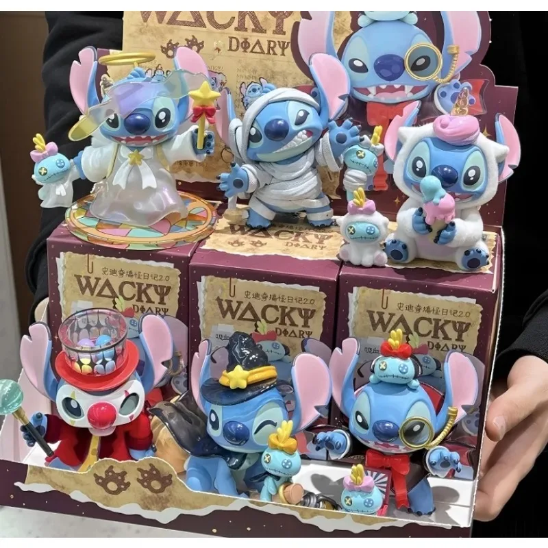 Disney Stitch Seri Buku Harian Lucu Tide Play Model Tangan Imut Dekorasi Hadiah Liburan Untuk Teman Desain Aksi Blind Box