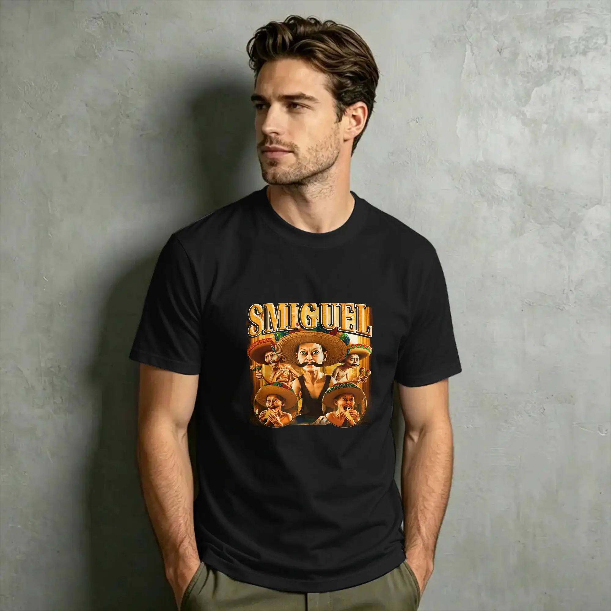 Smiguel Mexican Sombrero Mexican Culture Mashup T Shirt Summer  Harajuku T Shirts Men 6XL Tees Short Sleeve Street Style Tops