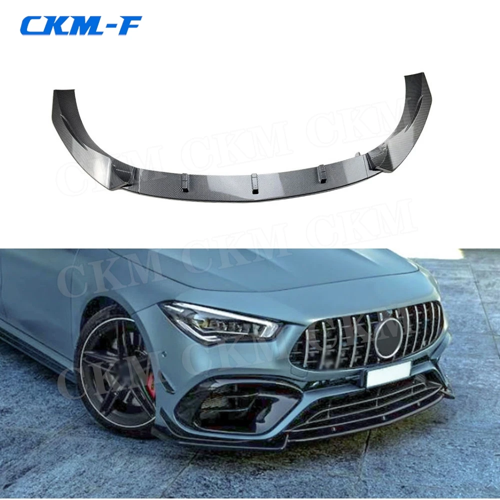 

ABS Car Front Bumper Lip Chin Spoiler for Mercedes Benz CLA Class C118 X118 AMG 2020-2023 Bumper Cover Body Kits Accessories