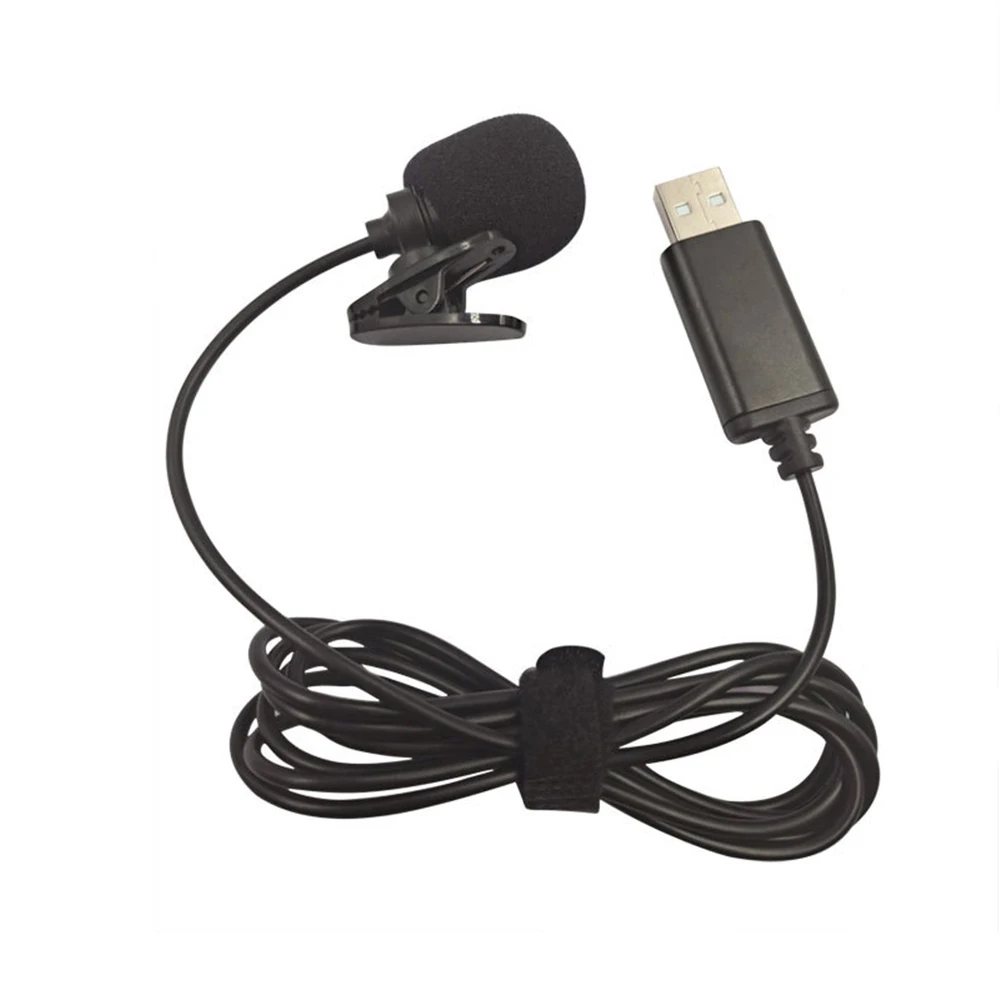 USB Lavalier Lapel Condenser Microphone Omnidirectional Wired Clip-on Mic Hands Free Plug & Play for Computer PC Laptop