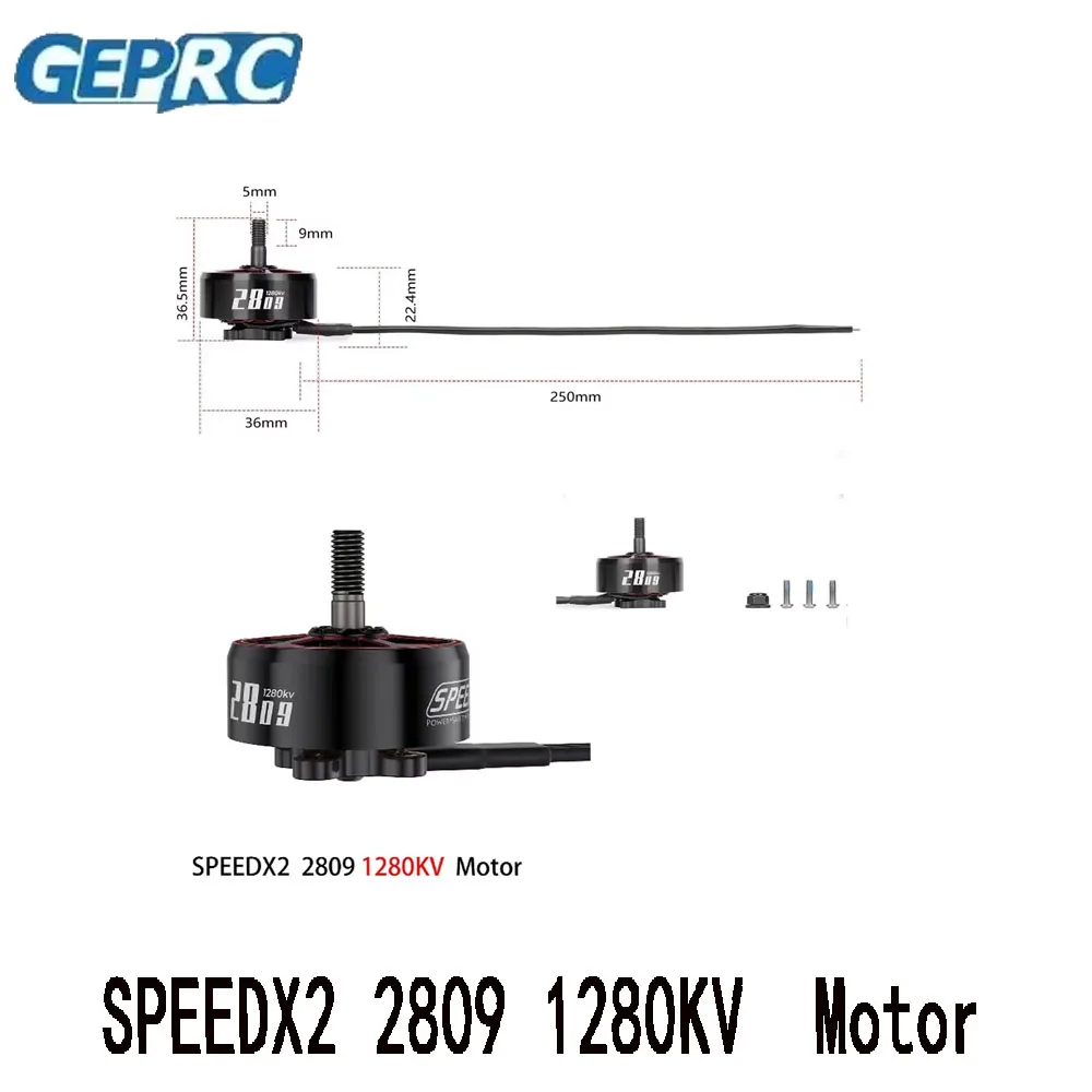 

GEPRC SPEEDX2 2809 1280KV High Power Motor for 7-8 Inch Large FPV Racing Drone Builders Enthusiasts