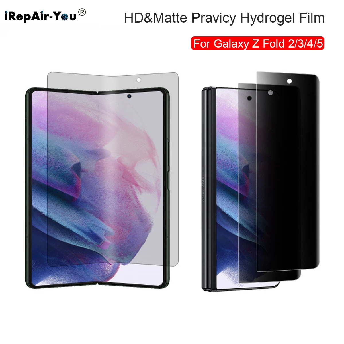 Matte&HD Anti Spy Front Hydrogel Film For Samsung Galaxy Z Fold 5 4 3 2 Soft TPU Anti Glare Pravicy Screen Protector