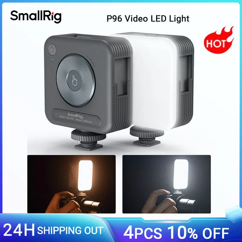 SmallRig Portable LED Video Camera Light 96 LED Beads for Photography Video Lighting Rechargeable 2200mAh CRI 95+ 2700-6500K