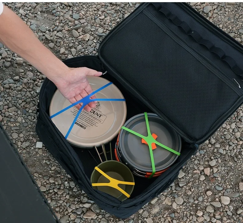 MuqiNush 5/10 Stück Silikon-H-Band-Gummibänder, hohe Elastizität, elastische Verpackungsbänder, vielseitig einsetzbar für Camping-Verpackungsgurt im Freien – Detail 1