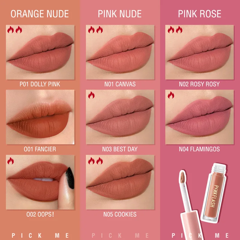 Matte Vloeibare Lippenstift Waterdichte Lipgloss Langdurige Fluwelen Rode Lip Tint Matte Lipgloss Koreaanse Cosmetica Tslm1