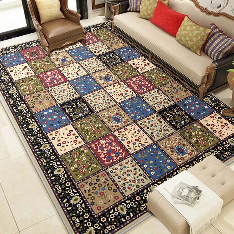 

​​​​​​​Persian Style American Vintage Washable Non Slip Area Rug Easy Clean Stain Resistant Living Room Carpet for Home Decor