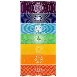 Meditation Yoga Rug Tassel Floor Mat Chakras Tapestry Cycling Supplies