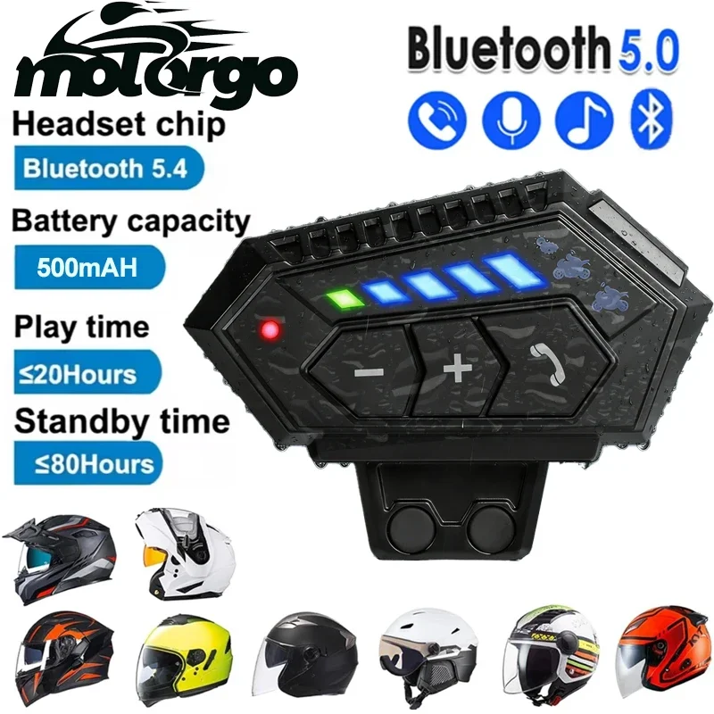 Motorcycle Helmet Headset BT12-2x Bluetooth Voice Assistant Handsfree Call Moto Earphone with Noise Reduction And Ambient Light