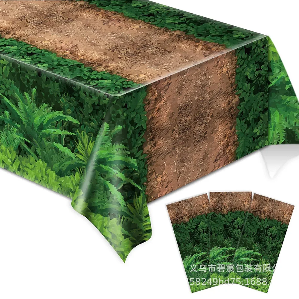 Mantel de camino del bosque, cubiertas de mesa de fiesta de dinosaurio, suministros de fiesta de cumpleaños de bosque, decoración de fiesta de jungla de Safari, Baby Shower