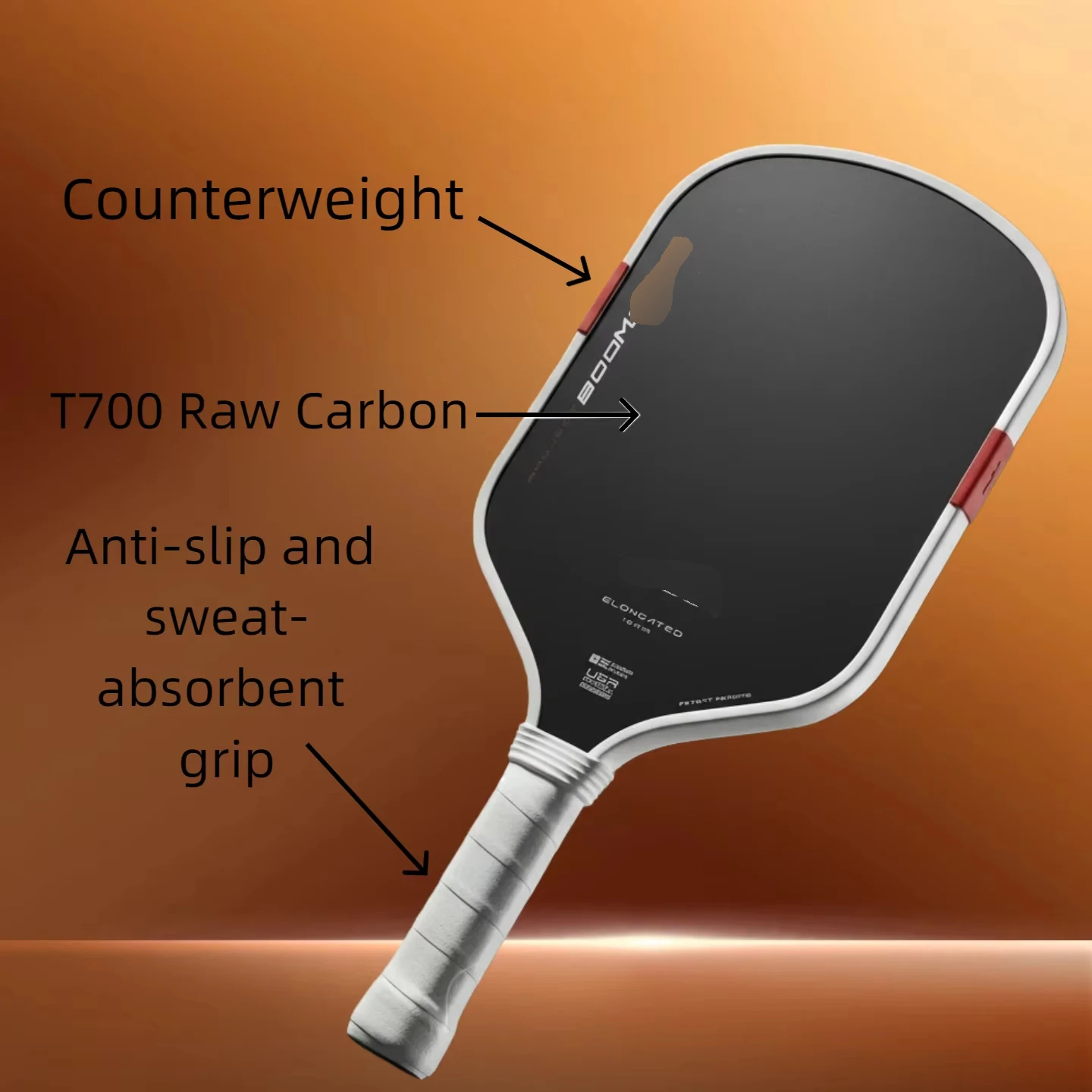 GEN5 Core Pickleball Paddle | BoomCore Technology | INFINIGRIT Material | 3-Layer T700 Carbon Fiber | Large Sweet Spot |