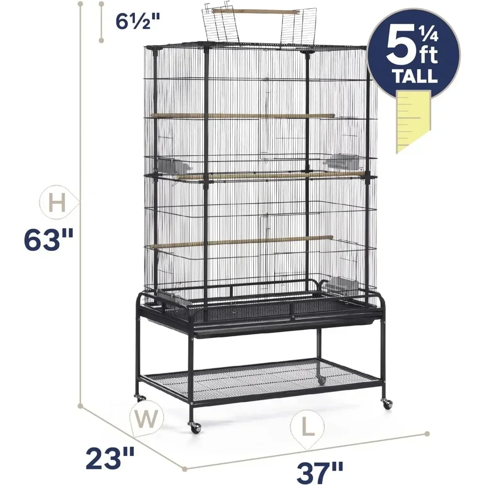 Love Bird Cages for Birds Free Shipping Black Aves Playtop Flight Bird Cage With Stand - F085 Cockatiel Houses and Habitats Hut