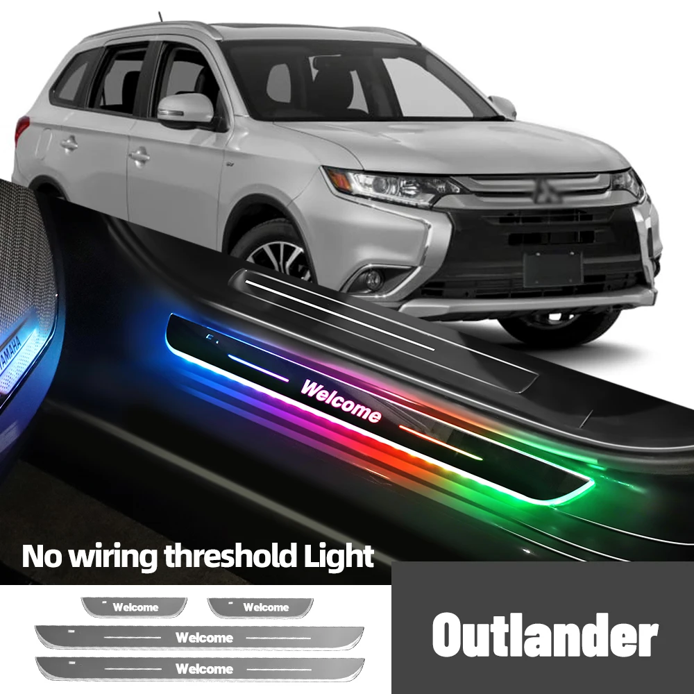 

For Mitsubishi Outlander 1 2 3 2003-2023 2018 Car Door Sill Light Customized Logo LED Welcome Threshold Pedal Lamp Accessories