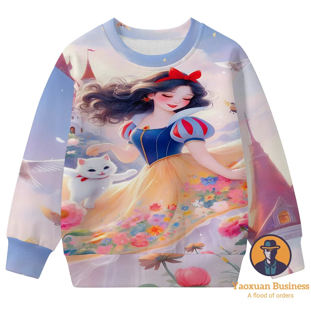 

Лидер продаж 2025 года, белоснежный детский свитшот с круглым вырезом для мальчиков и девочек с 3D принтом, милый теплый ветрозащитный стильный осенне-зимний свитшот ​