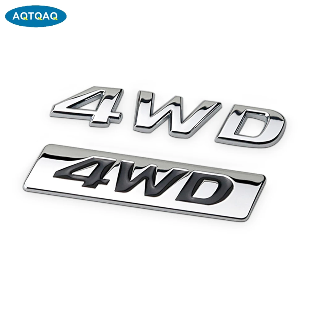 

AQTQAQ 4WD Metal Sticker 3D Chrome Emblem Badge Decal Car Styling for Honda CRV Accord Civic Suzuki Grand Vitara Swift Stickers