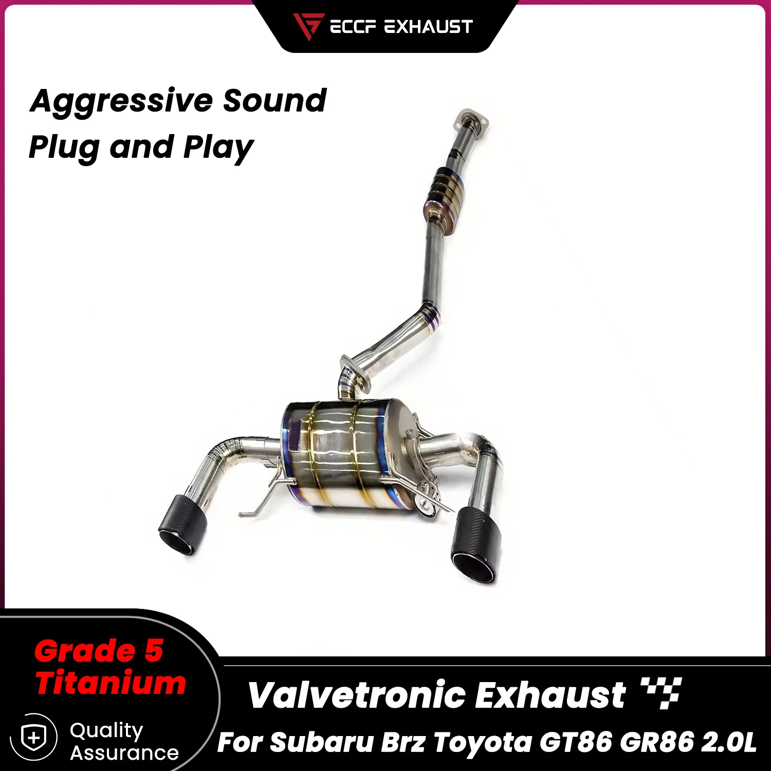 

Pneumatic Valve Sporty TItanium Catback Exhaust for Subaru Brz Toyota GT86 GR86 2.0L Freely Adjustable Sound Control