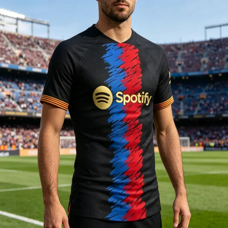 Summer Barcelona Special Edition Football Jersey Kids Adults Quick Drying T-shirt Suitable for Daily Training Family Matching