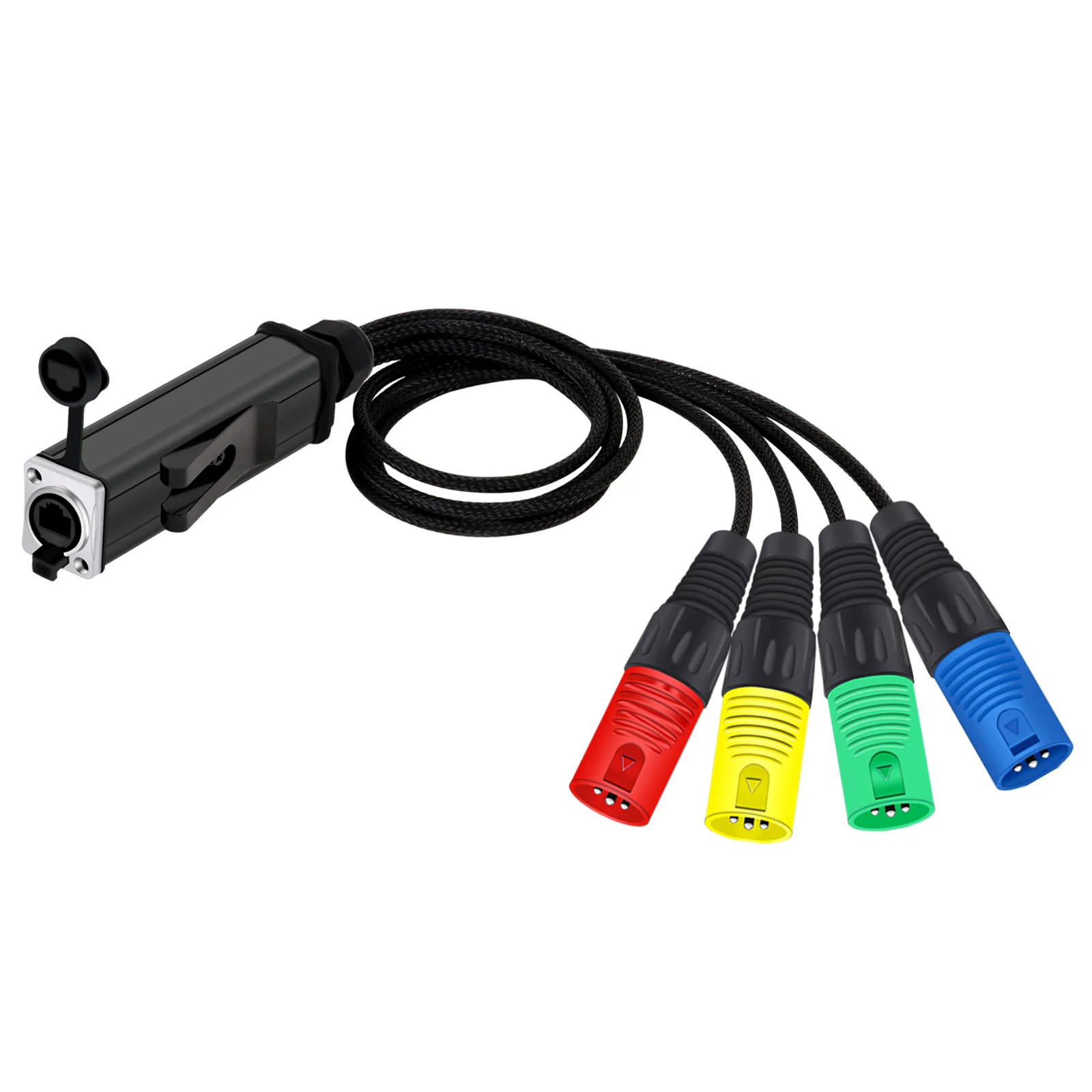 RJ45 CAT5 Female to Audio 4 Channel Plastic Shell 3Pins XLR Male/Female Connector Multi Network Breakout Extension Cable