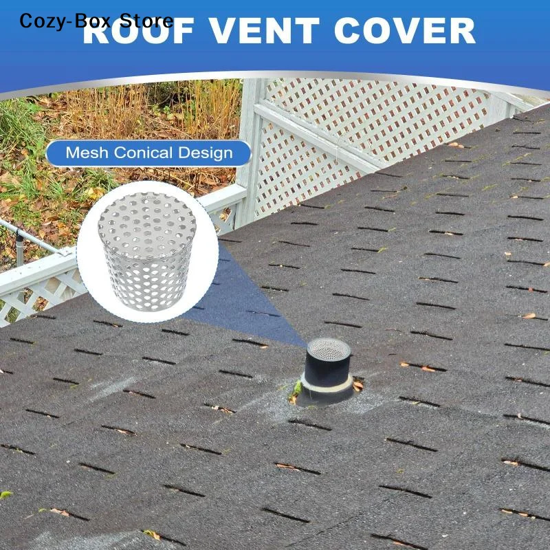 [ZY]1Pcs Silver ​Drain Cover Stainless Steel Anti Clogging Interpolated Filter Screen For PVC Pipe Rain Pipe Cap[ZY]
