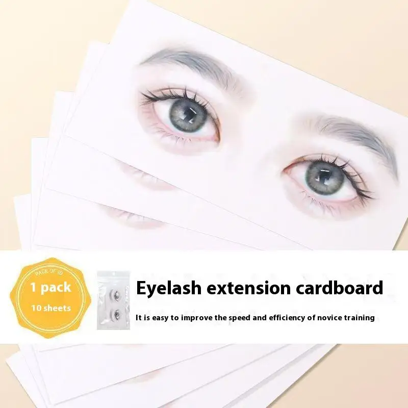 Cartes de faux cils pour débutant, tableau de carte de cils vaporeux, réutilisable, formation au maquillage, outil d'extensions de cils, simulation d'oeil, 10 pièces