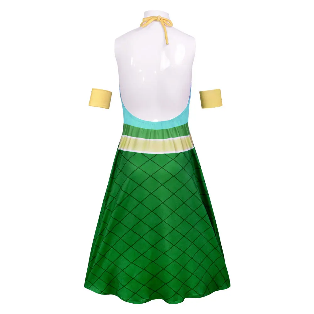 wendy marvell green dress Anime Fairy Tail Cosplay Wig Anime Secondary Style Role Play Halloween Party Cosplay Costumes pantsize-30