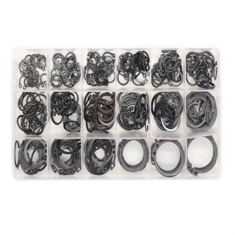 C Clips Snap Rings Kit, Stainless Steel and 65Mn steel Rust and corrosion resistance, for axles, automobiles, machinery