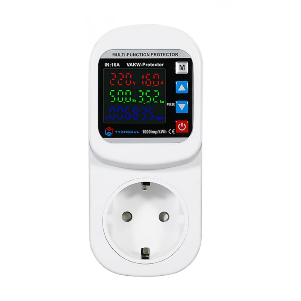 Multifunction Over Voltage Current Protector Socket 230V 16A Adjustable Timing Switch Temperature Control Undervoltage Protector