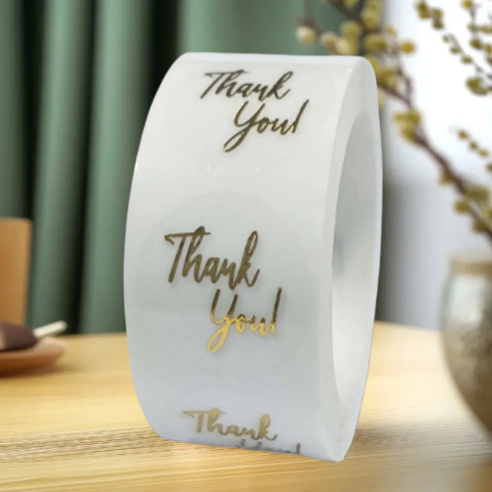 500 Stück Goldfolien-Aufkleber „Danke“, für kleine Unternehmen, Geschenk, Siegel, Versandetiketten, Umschlagdekoration