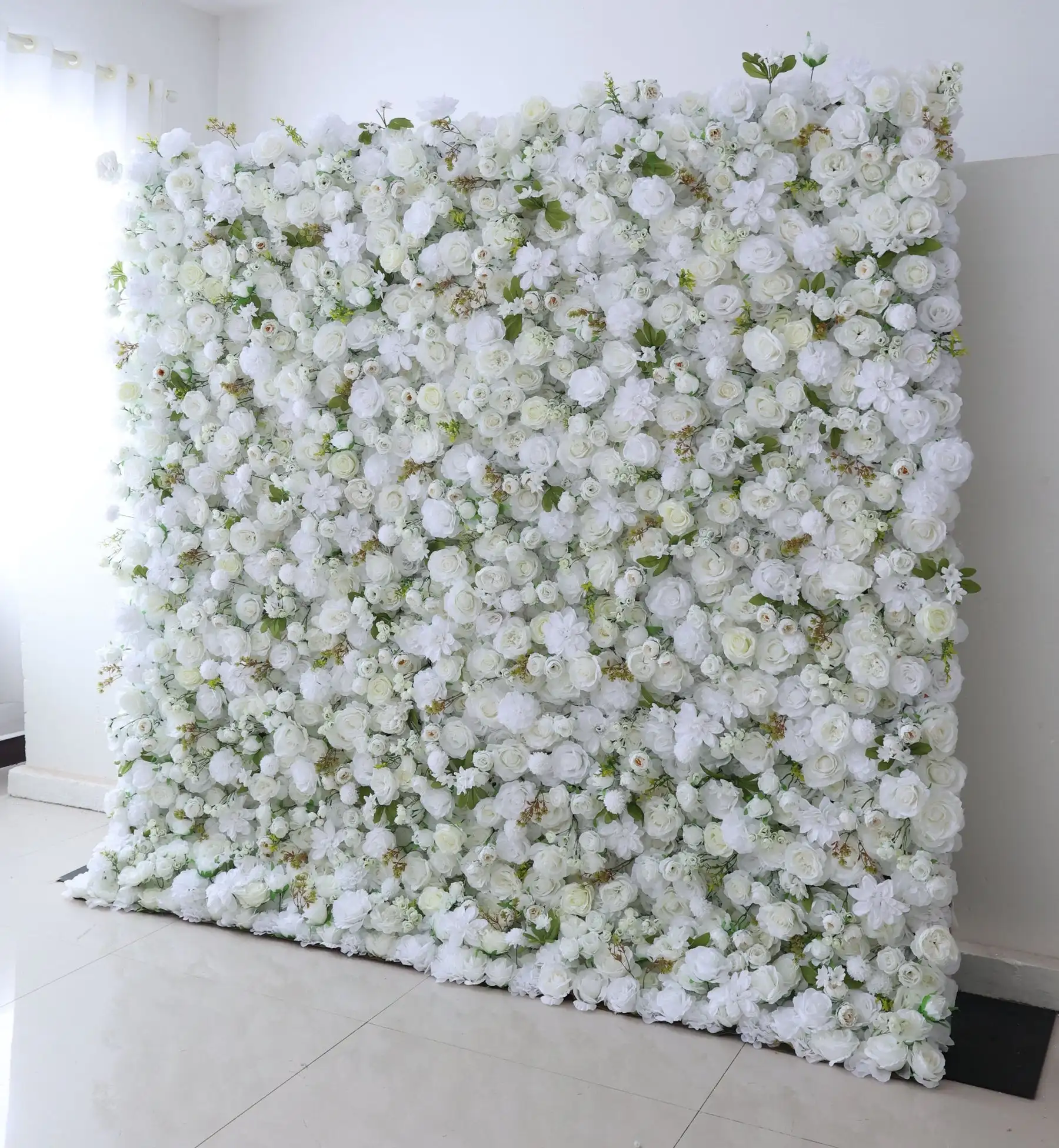 Rose Dream white Eucalyptus leaf Wedding Backdrop Decor 3D Fall Color Cloth Flower Wall Arrangement Curtain Hanging Plants Wall