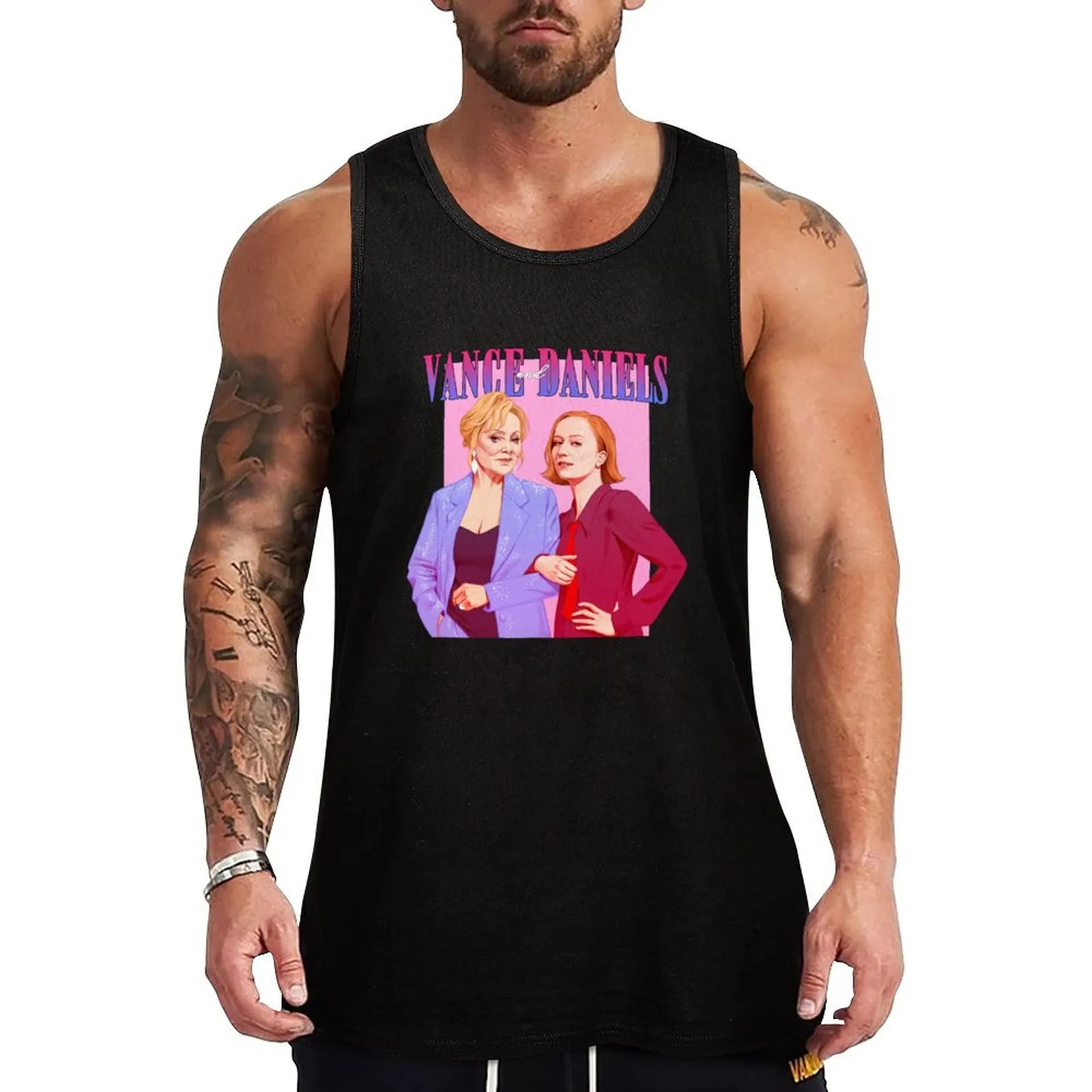 Vance and Daniels (pink background) Tank Top gym Men's t-shirts anime