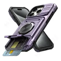 Military quality Case For iPhone 11 13 14 15 16 Pro Max Magnetic Rotated Ring Kickstand Heavy Duty Drop Protection Wallet Cover