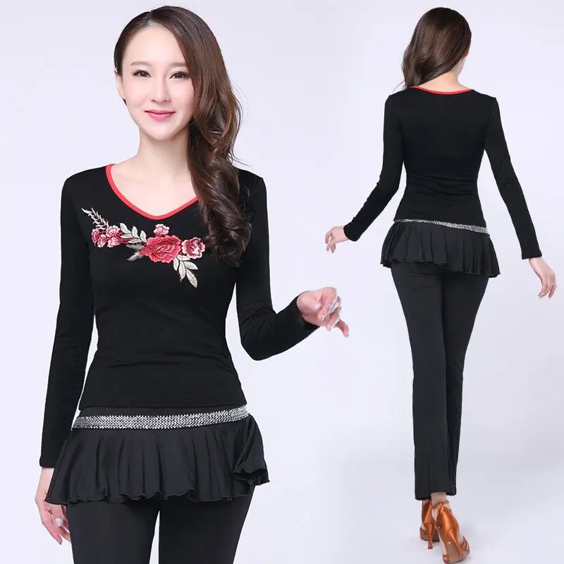 square-dance-outfit-long-sleeve-two-piece-set-autumn-winter-new-style-long-pants-performance-clothes-middle-aged-and-elderly-top