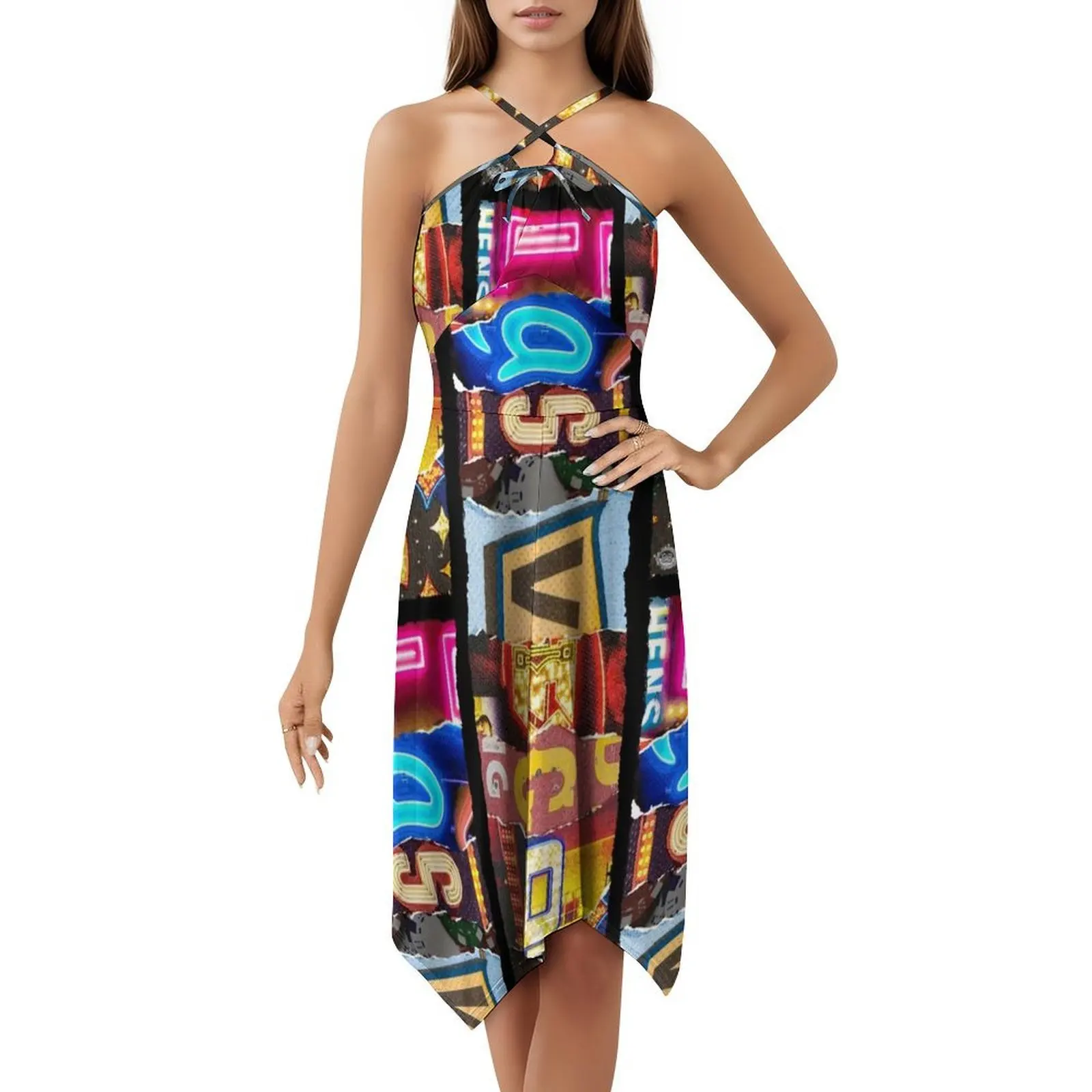 Las Vegas Signs Vintage Bohemian Dress Puff Sleeve Or Sleeveless Options For Women Dress Fergusons La Concha Golden Gate Vegas