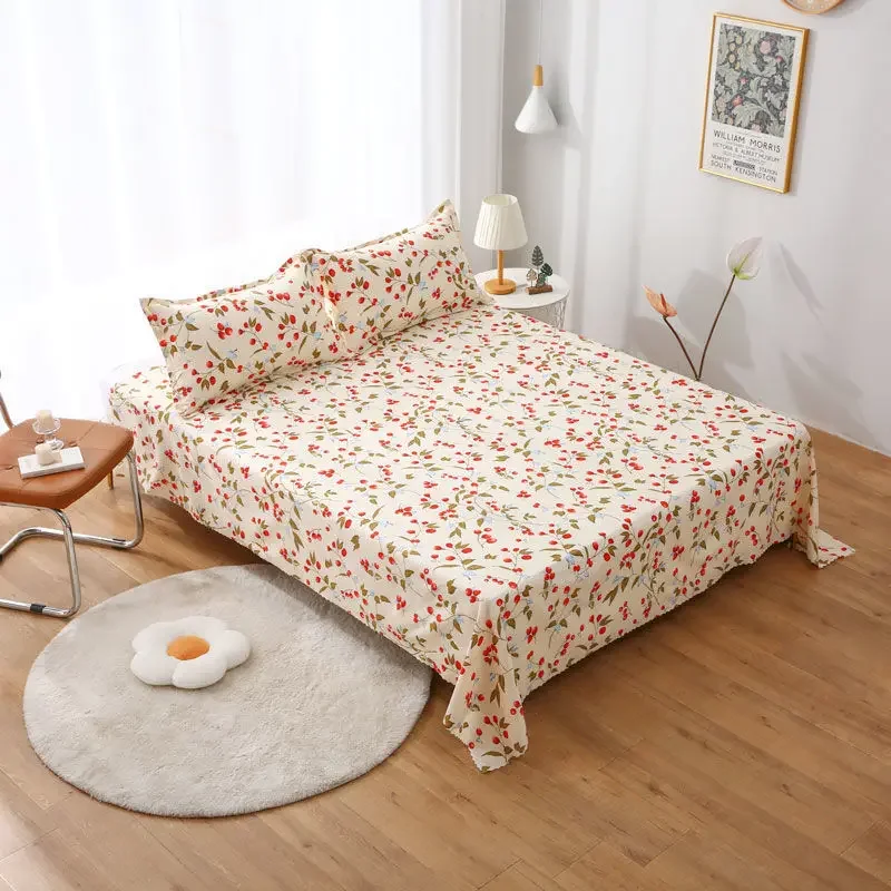 Breathable Minimalist Naked Sleeping Bed Sheet Single/Queen/King Size for Home & Dormitory