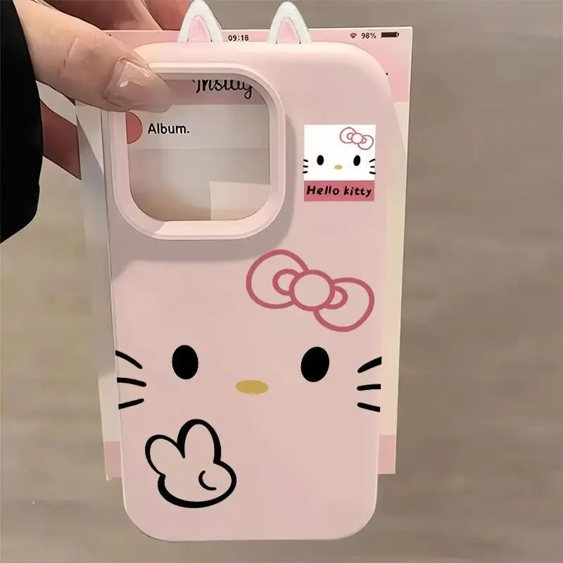 Creative Cute Cartoon Pattern Cat Phone Case Protective Cover for iPhone 17 Pro Max Air Plus 16 15 14 13 INS Soft Back Cover Gif