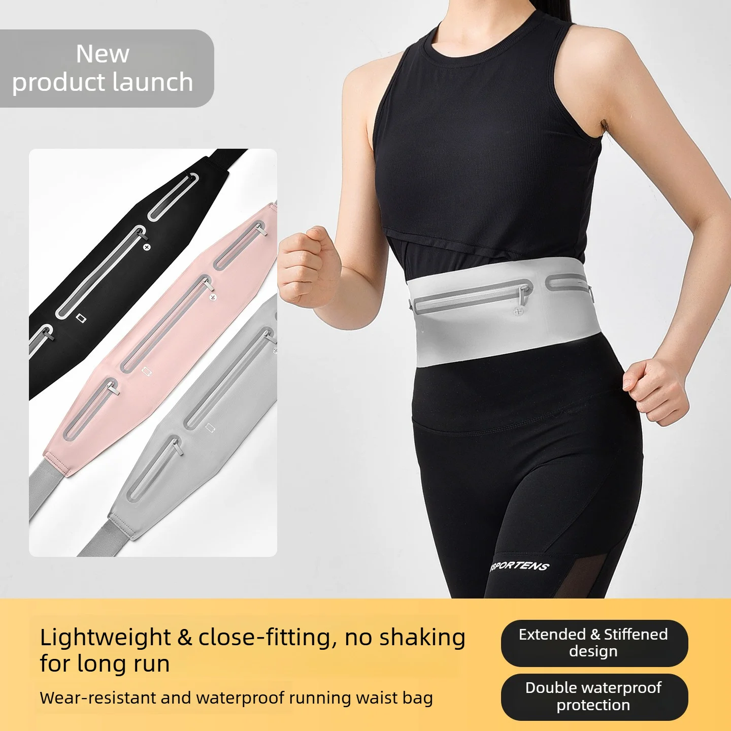 Slim Waist Bag Multi-Functional Invisible Running Waist Pack Large-Capacity Breathable Fanny Pack Portable Jogging Waist Bag