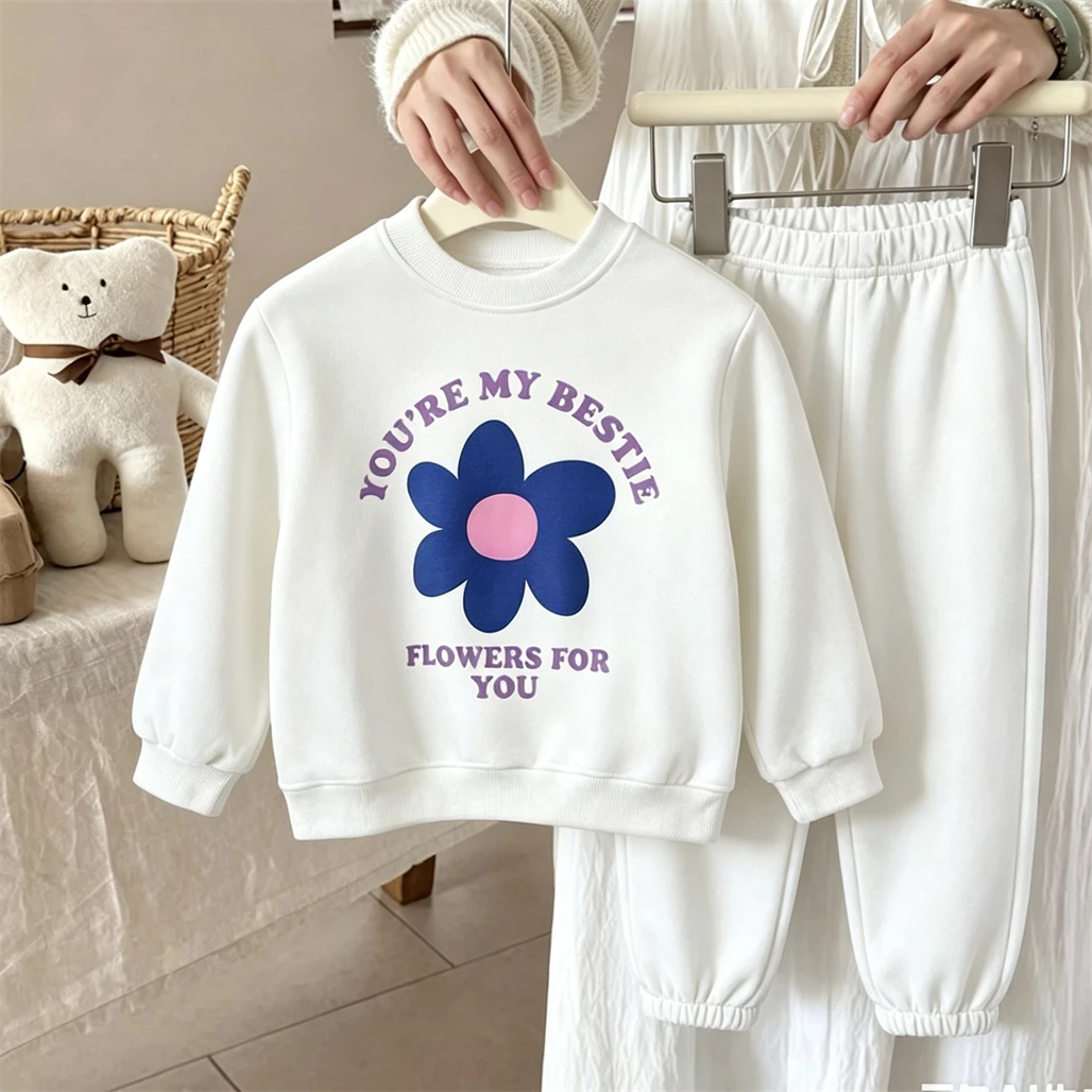 White Red Green Outfits For Boys And Girls Fashion Sweatshirt+Pants Two Piece Set Outer Wear Toddler Spring Autumn Clothes