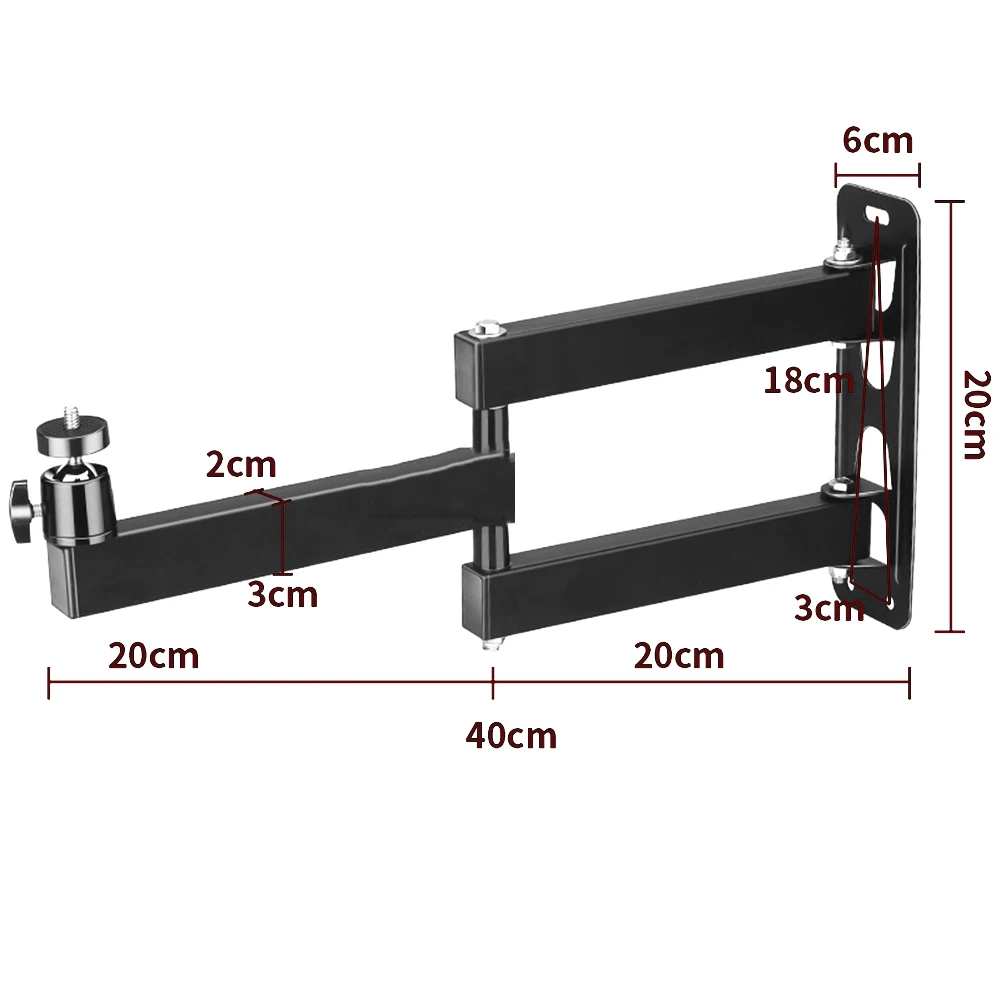 

Foldable Projector Wall Mount Bracket With Adjustable Arm Carbon Steel For Projectors Cameras And LED Video Lights