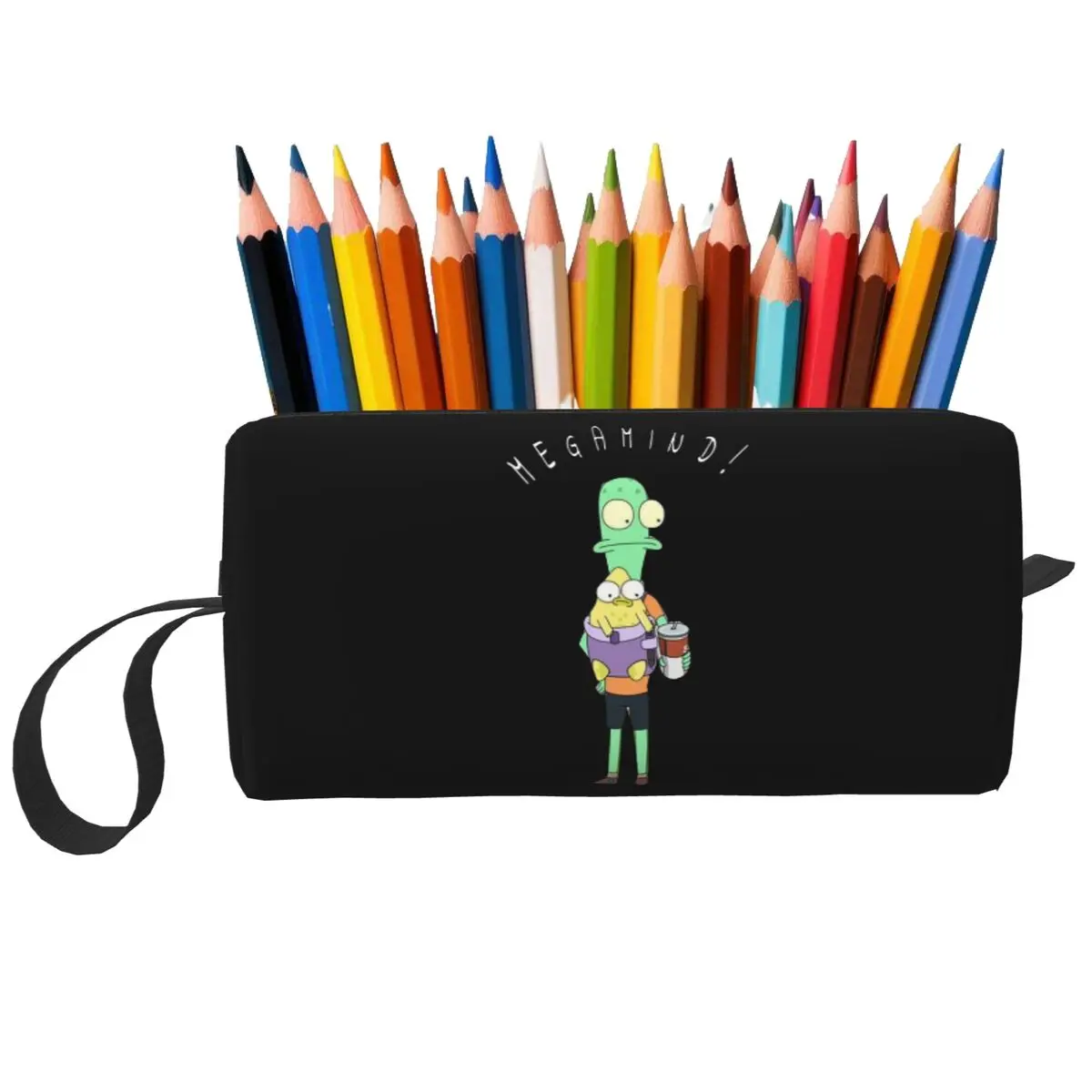 Cartoon Solar Opposites Hilarious Saying Megamind Pencil Case for Kids Pen Box Pencil Bag Stationery Supplies Organizer Pouch