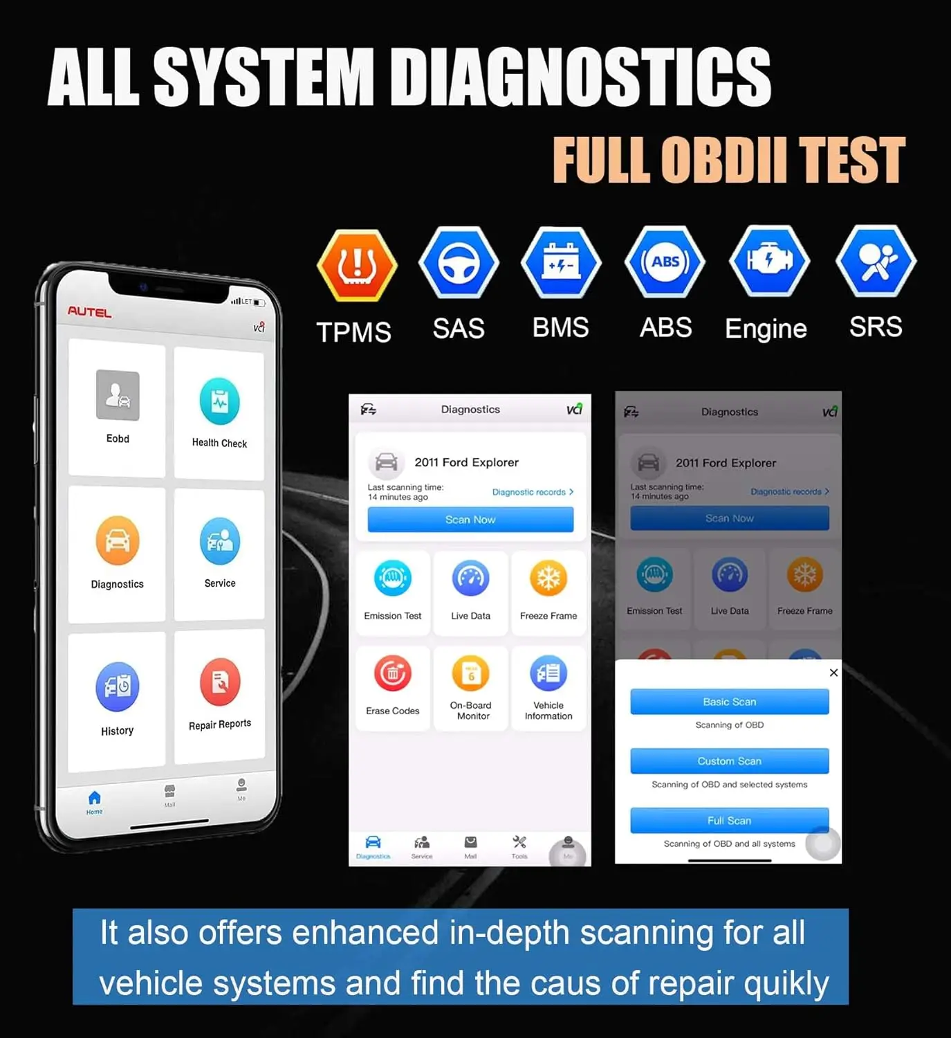 MaxiAP AP2500 Bluetooth OBD2 Code Reader, 5+ Functions, 45+ Brands, Free App for Android/iOS