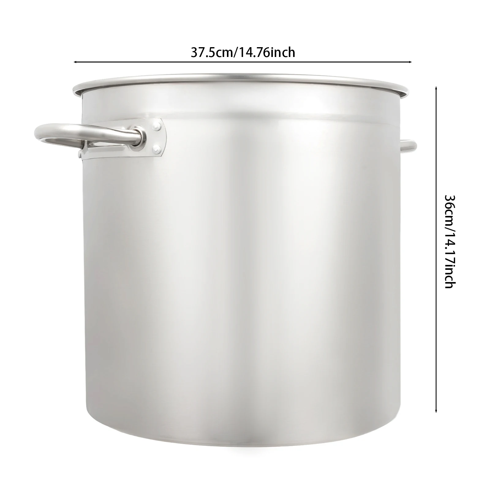Versatile 35L Stainless Steel Storage & Cooking Pot for Hotels & Restaurants, Large Cylinder Container for Soup, Flour, Tea & Spices, Multi-Stove Compatible Heating Pot with Lid, Silver