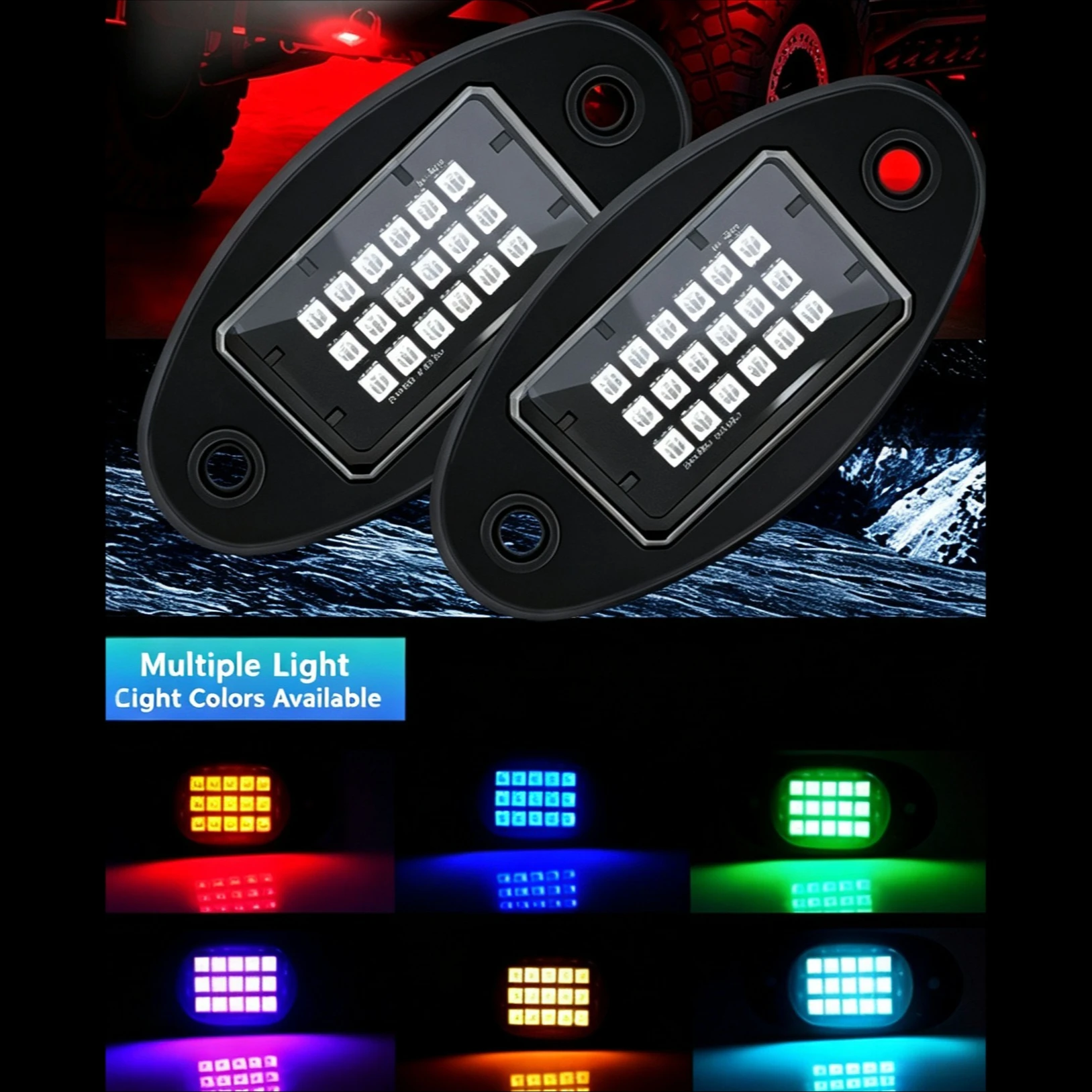 NXY 4/6/8 in 1 RGB LED Rock Lights Bluetooth APP Remote Control Colorful Car Chassis Underglow Ambient Light for Off Road SUV