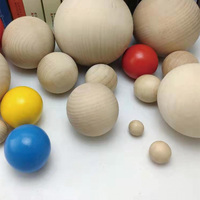 6-100mm Solid Colorful Wooden Ball Large Round Ball Construction Building Block DIY Hand Drawn Wooden Toy Ornaments Handicrafts