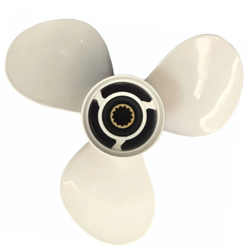 

69W-45947-00-EL Outboard Propeller 11 5/8X11-G 3 Blade 13 Spline Tooth White Aluminum Alloy For Yamaha 25-60HP T25 Engine